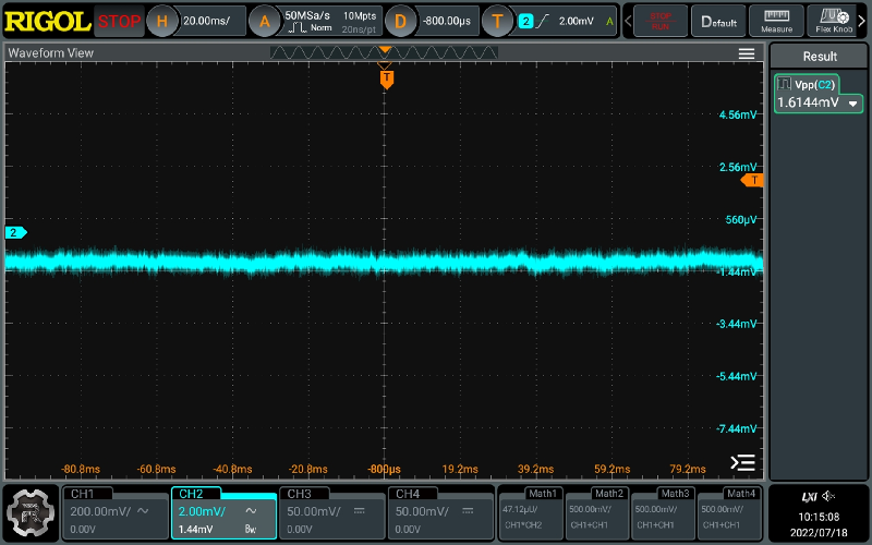 Low Ripple Noise: <350μVrms / 2mVpp