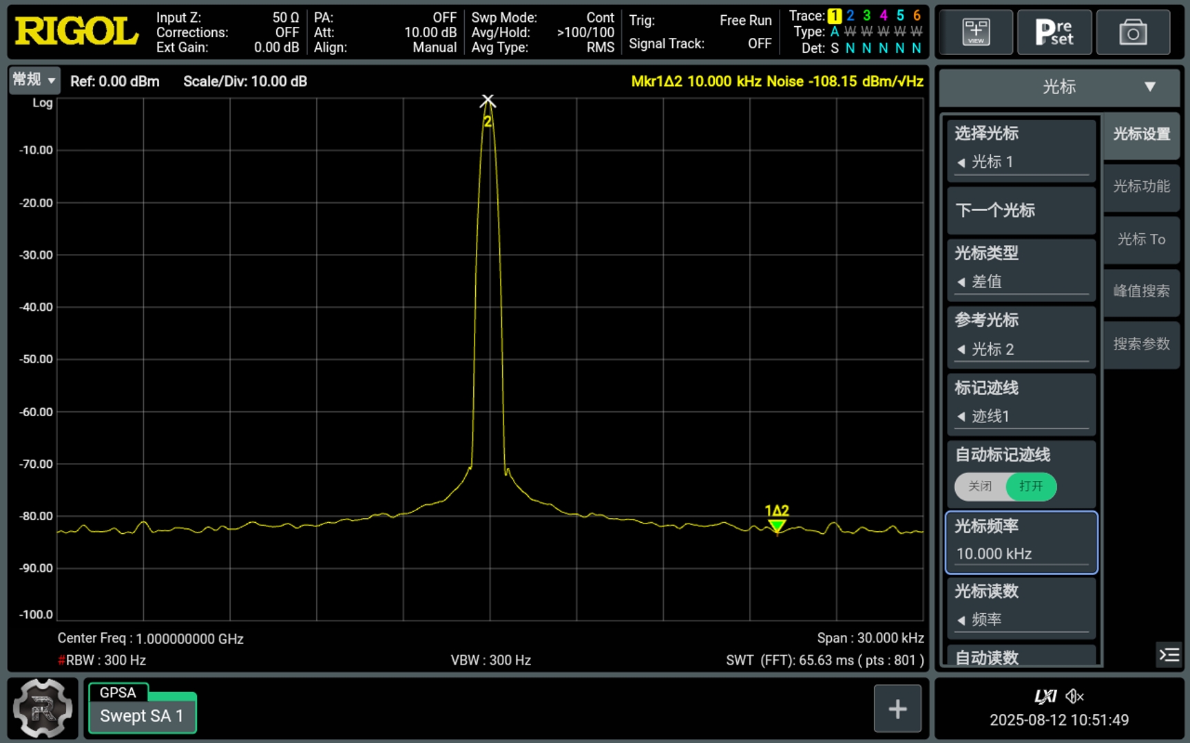 Phase Noise -108dBc/Hz@1GHz，10kHz offset