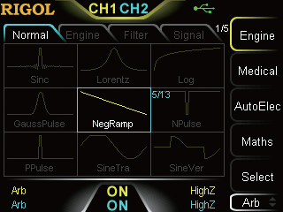 Built-in 160 arbitrary waves